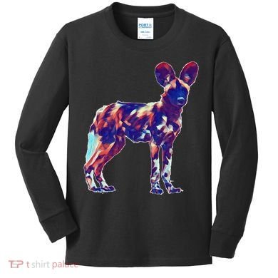 African Wild Dog Kids Long Sleeve Shirt