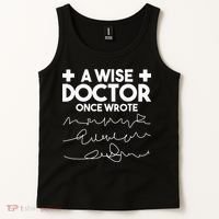 A Wise Doctor Once Wrote Funny Medical Doctor Handwriting Tank Top thumb 2