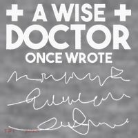 A Wise Doctor Once Wrote Funny Medical Doctor Handwriting Women's Racerback Cropped Tank thumb 2
