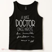 A Wise Doctor Once Wrote Funny Medical Doctor Handwriting Tank Top thumb 2