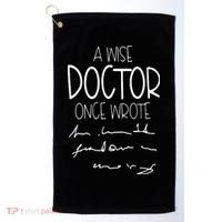 A Wise Doctor Once Wrote Funny Medical Doctor Handwriting Golf Towel thumb 0