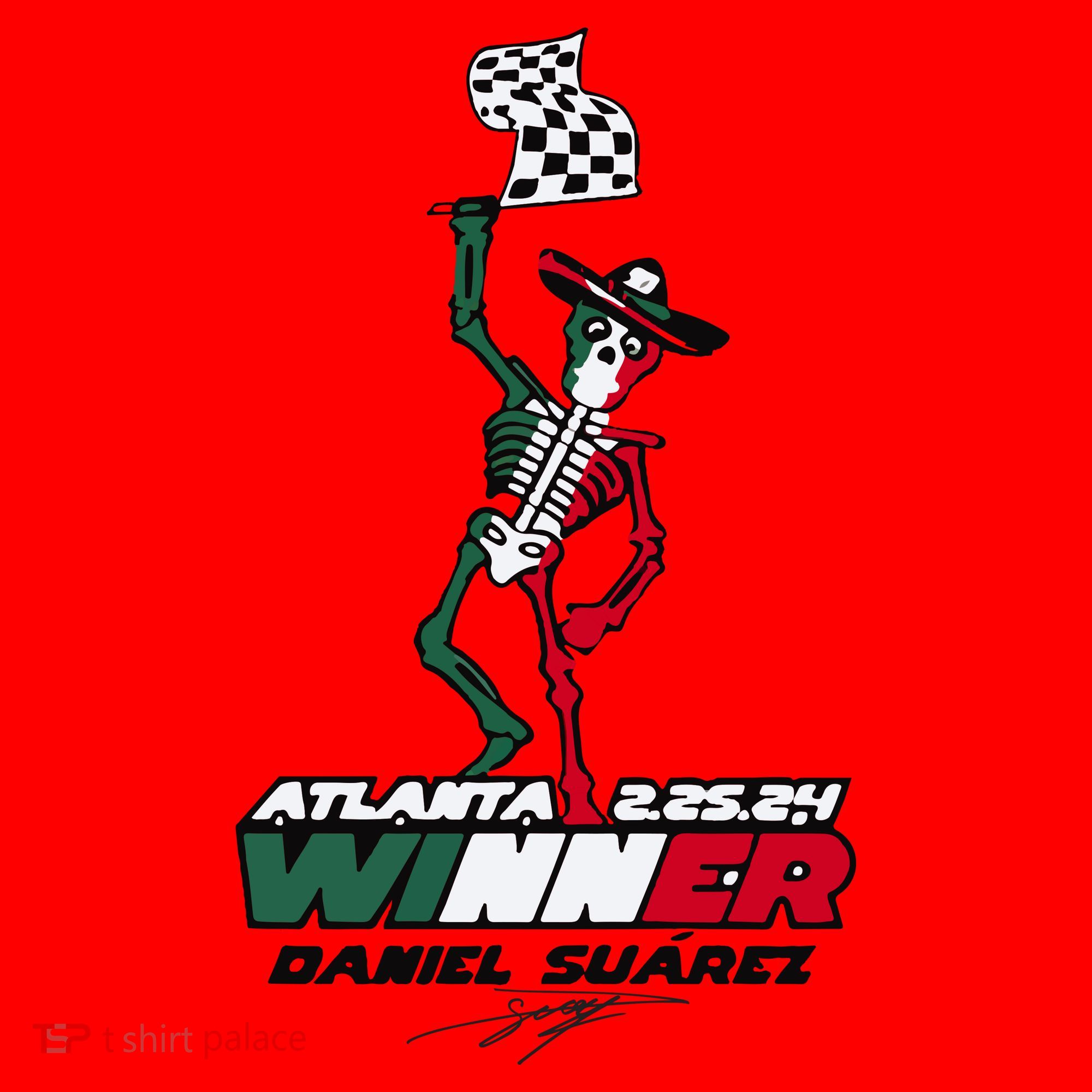 Atlanta Winner Daniel Suarez Santa Hat