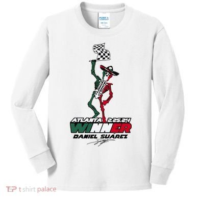 Atlanta Winner Daniel Suarez Kids Long Sleeve Shirt