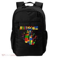 Awesome At 4 Cute Birthday Building Blocks Backpack thumb 0