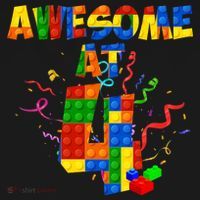 Awesome At 4 Cute Birthday Building Blocks Bucket Hat thumb 4