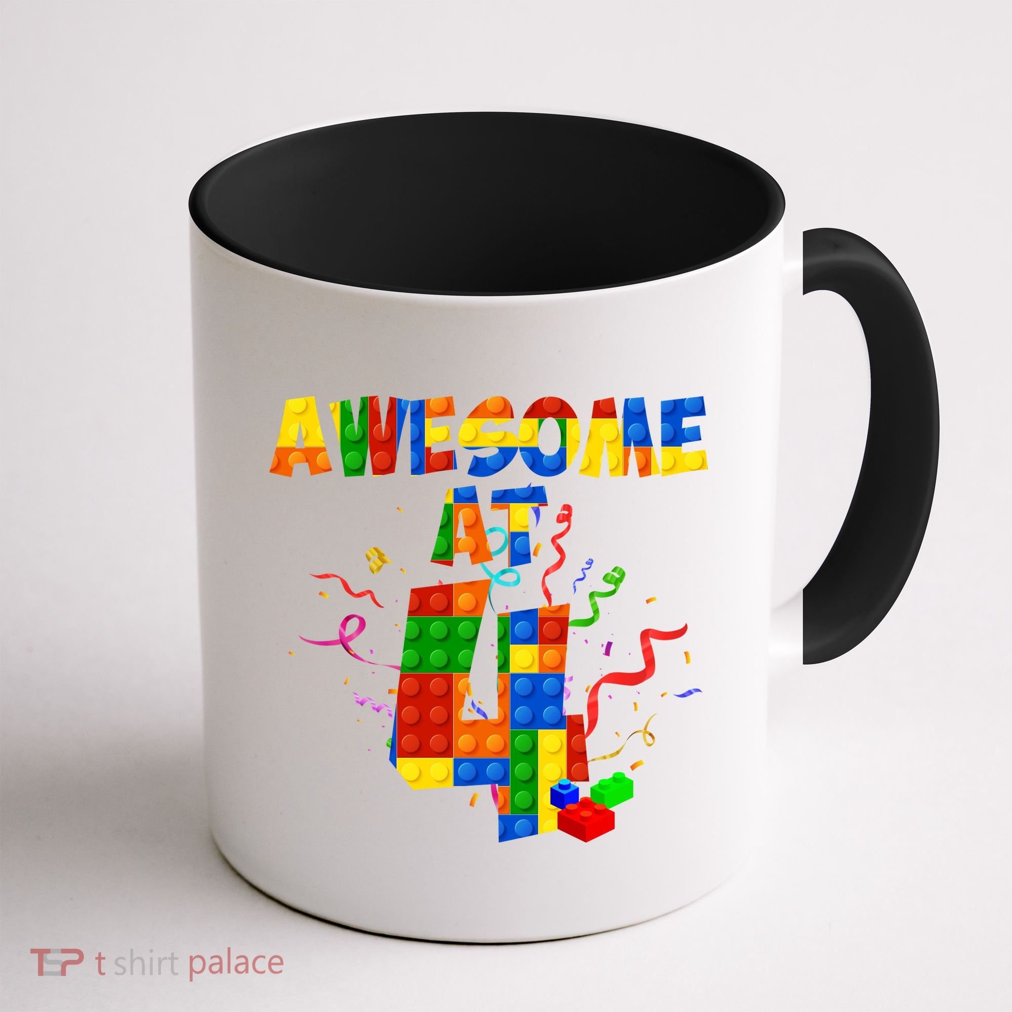 Awesome At 4 Cute Birthday Building Blocks Coffee Mug