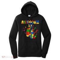 Awesome At 4 Cute Birthday Building Blocks Women's Hoodie thumb 0
