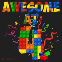 Awesome At 4 Cute Birthday Building Blocks Hat thumb 2