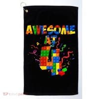 Awesome At 4 Cute Birthday Building Blocks Golf Towel thumb 0