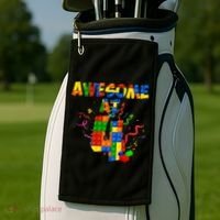 Awesome At 4 Cute Birthday Building Blocks Golf Towel thumb 2
