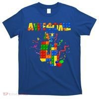 Awesome At 4 Cute Birthday Building Blocks T-Shirt thumb 0