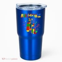 Awesome At 4 Cute Birthday Building Blocks Tumbler thumb 0