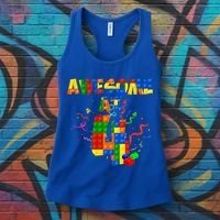 Awesome At 4 Cute Birthday Building Blocks Women's Tank Top thumb 3