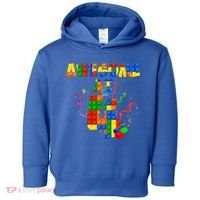 Awesome At 4 Cute Birthday Building Blocks Toddler Hoodie thumb 0