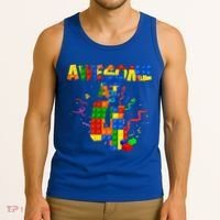 Awesome At 4 Cute Birthday Building Blocks Tank Top thumb 3