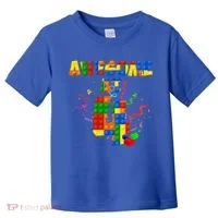 Awesome At 4 Cute Birthday Building Blocks Toddler T-Shirt thumb 0