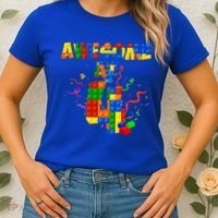 Awesome At 4 Cute Birthday Building Blocks Women's T-Shirt thumb 2