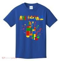 Awesome At 4 Cute Birthday Building Blocks Kids T-Shirt thumb 0