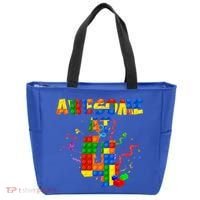 Awesome At 4 Cute Birthday Building Blocks Tote Bag thumb 0