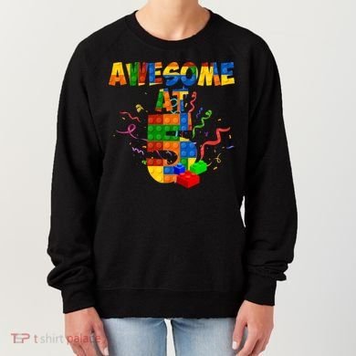Awesome At 5 Cute Birthday Building Blocks Women's Sweatshirt