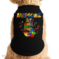 Awesome At 5 Cute Birthday Building Blocks Doggie Tank thumb 0