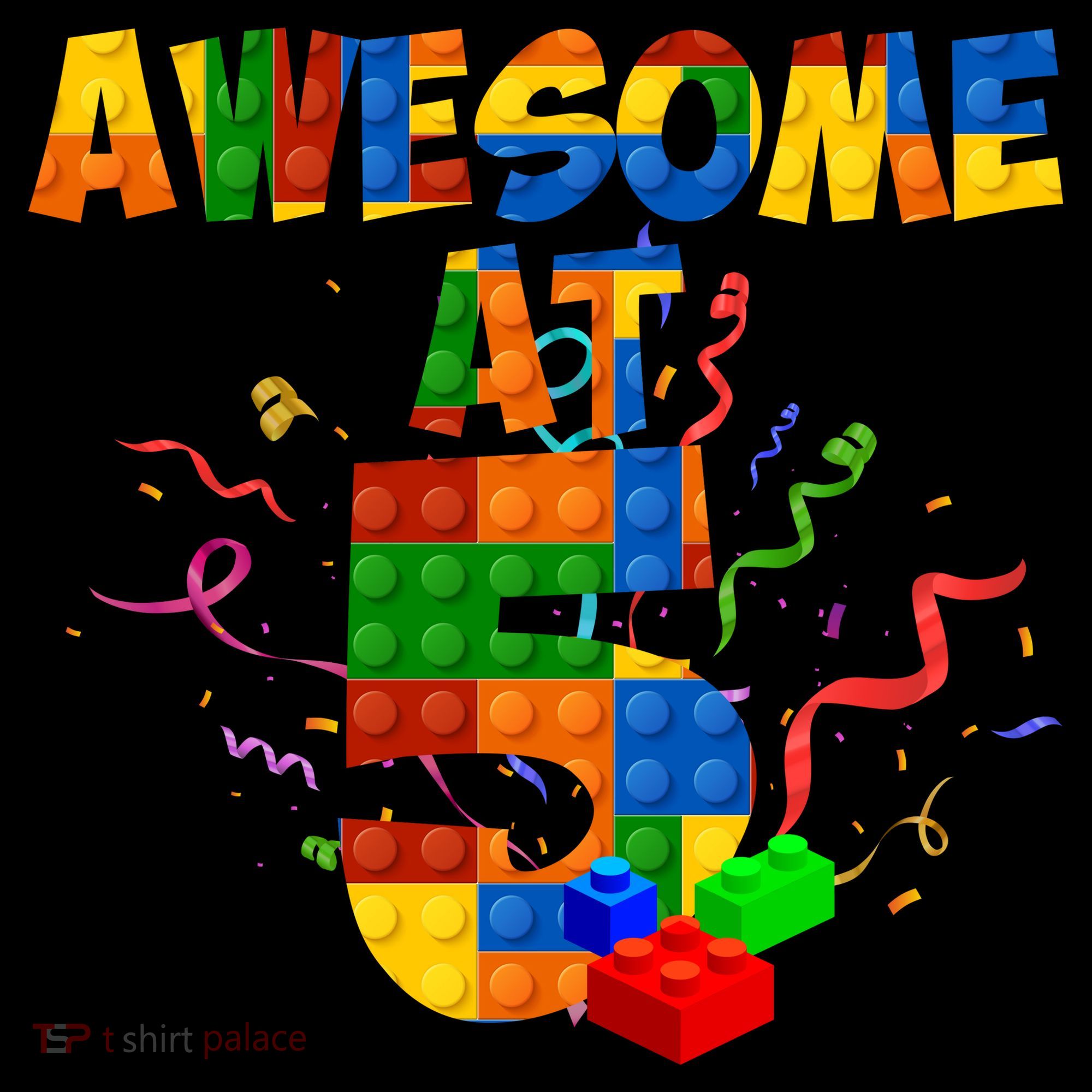 Awesome At 5 Cute Birthday Building Blocks Women's Hoodie