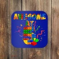 Awesome At 5 Cute Birthday Building Blocks Coaster thumb 0