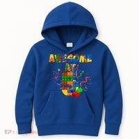 Awesome At 5 Cute Birthday Building Blocks Kids Hoodie thumb 0