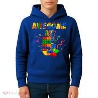 Awesome At 5 Cute Birthday Building Blocks Kids Hoodie thumb 4