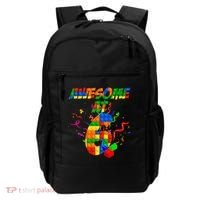 Awesome At 6 Cute Birthday Building Blocks  Backpack thumb 0