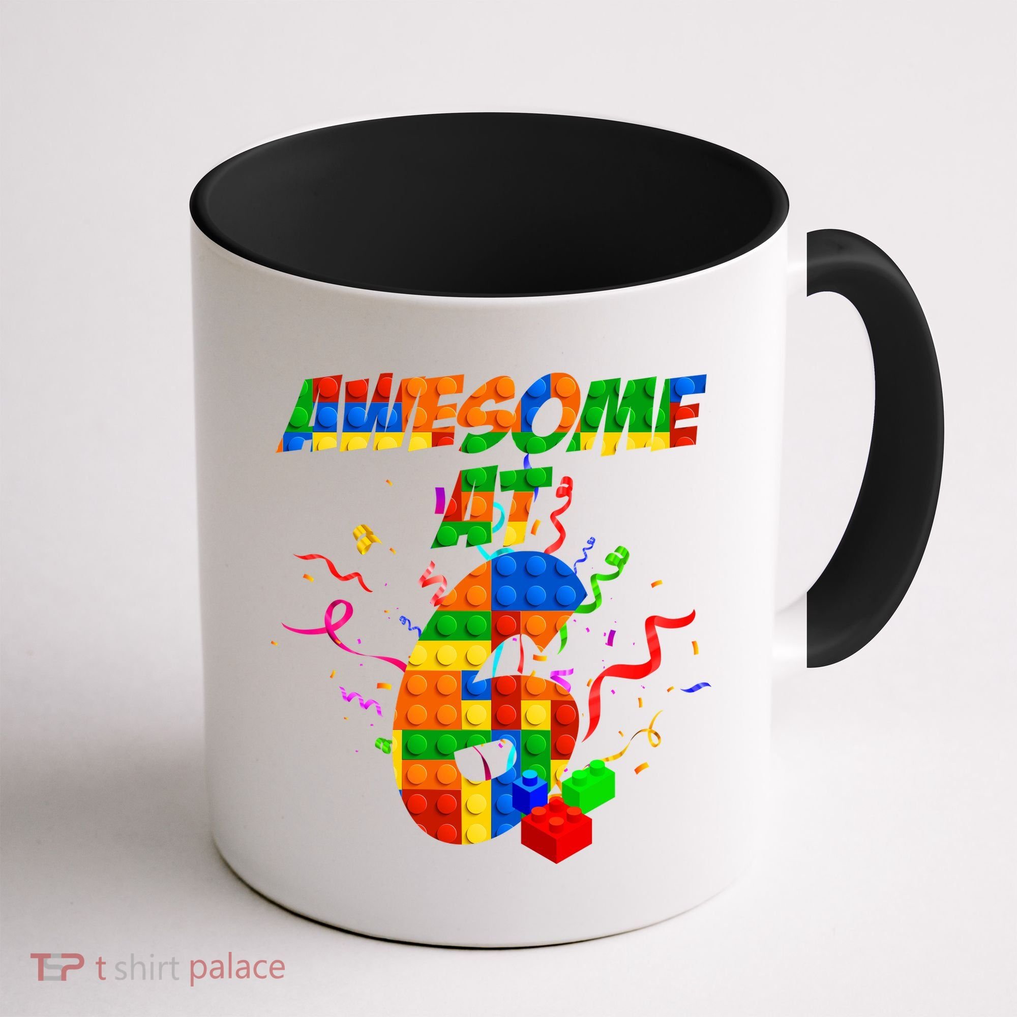 Awesome At 6 Cute Birthday Building Blocks  Coffee Mug