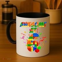 Awesome At 6 Cute Birthday Building Blocks  Coffee Mug thumb 4