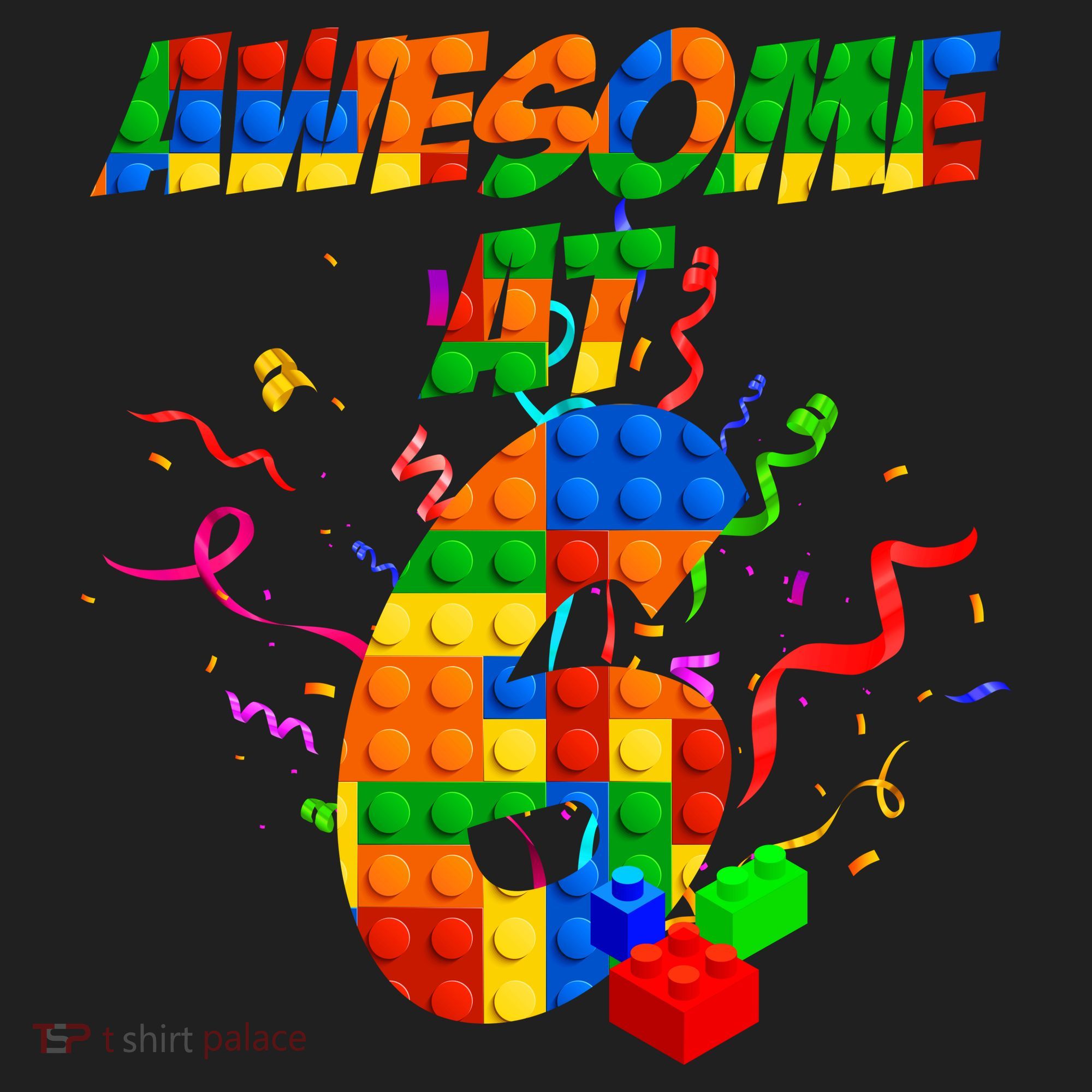 Awesome At 6 Cute Birthday Building Blocks  Tumbler