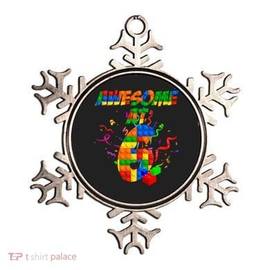 Awesome At 6 Cute Birthday Building Blocks  Ornament