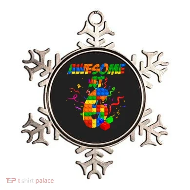 Awesome At 6 Cute Birthday Building Blocks  Ornament