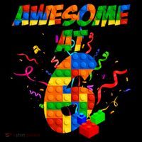 Awesome At 6 Cute Birthday Building Blocks  Ornament thumb 1