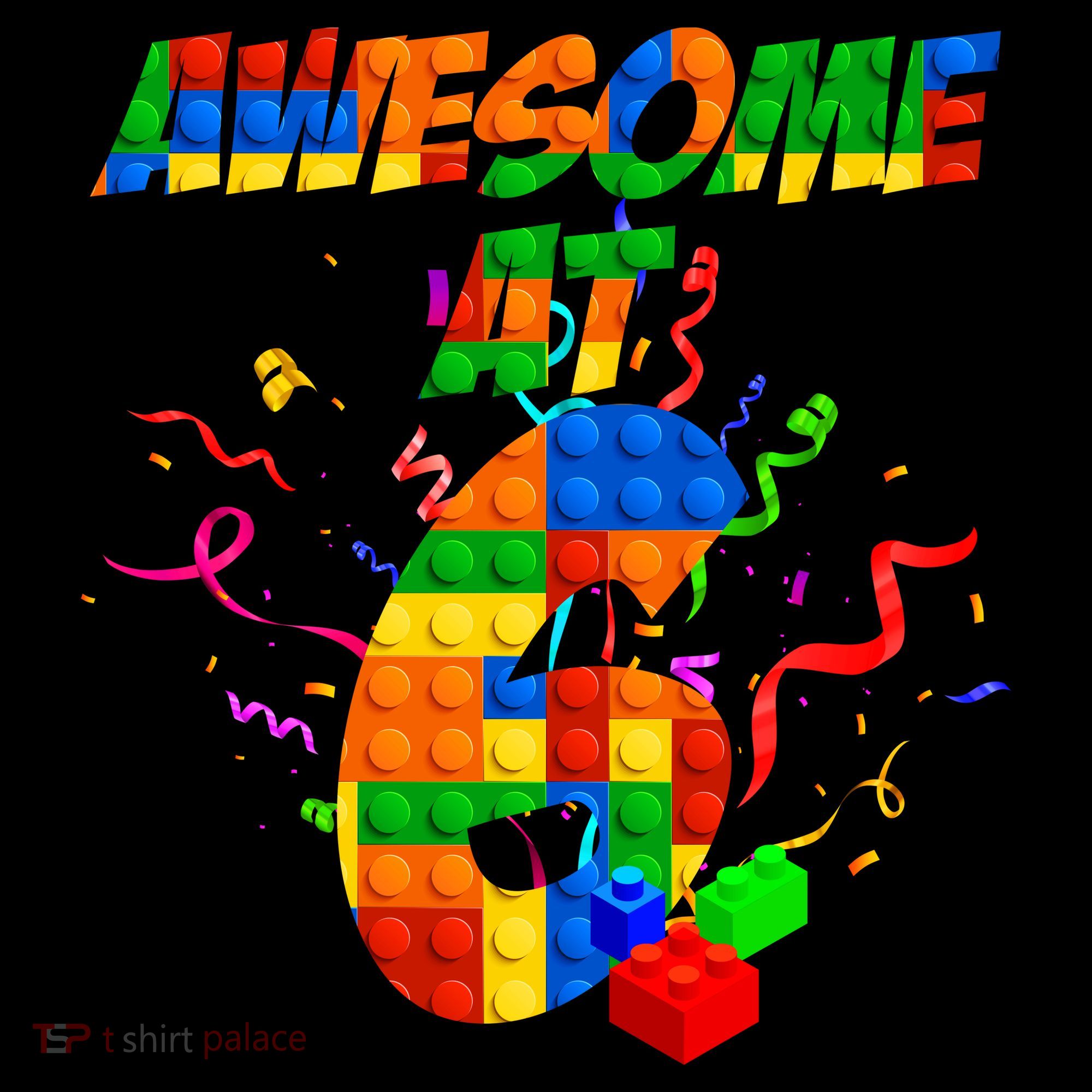 Awesome At 6 Cute Birthday Building Blocks  Ornament