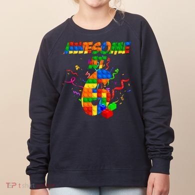 Awesome At 6 Cute Birthday Building Blocks  Women's Sweatshirt