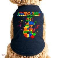 Awesome At 6 Cute Birthday Building Blocks  Doggie Tank thumb 0