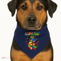 Awesome At 6 Cute Birthday Building Blocks  USA-Made Doggie Bandana thumb 1
