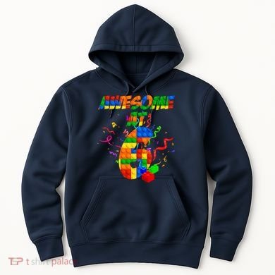 Awesome At 6 Cute Birthday Building Blocks  Hoodie