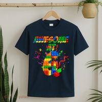 Awesome At 6 Cute Birthday Building Blocks  T-Shirt thumb 2