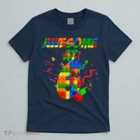 Awesome At 6 Cute Birthday Building Blocks  T-Shirt thumb 5