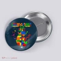 Awesome At 6 Cute Birthday Building Blocks  Button thumb 0