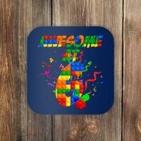 Awesome At 6 Cute Birthday Building Blocks  Coaster thumb 0