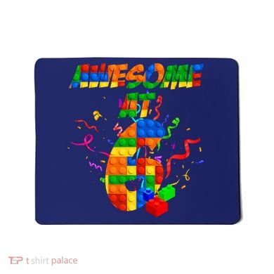 Awesome At 6 Cute Birthday Building Blocks  Mousepad