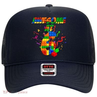 Awesome At 6 Cute Birthday Building Blocks  Hat