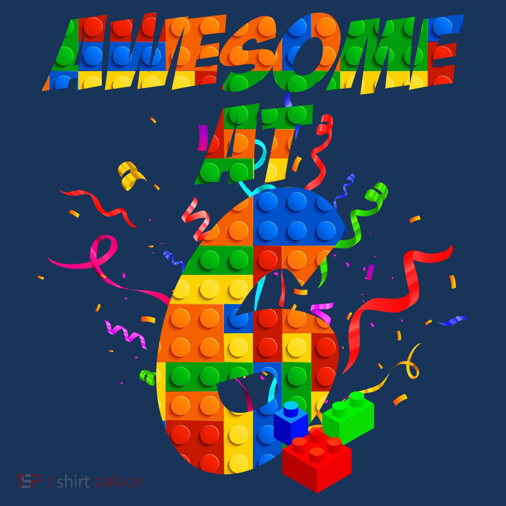 Awesome At 6 Cute Birthday Building Blocks  Hat