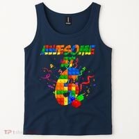 Awesome At 6 Cute Birthday Building Blocks  Tank Top thumb 2