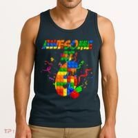 Awesome At 6 Cute Birthday Building Blocks  Tank Top thumb 3